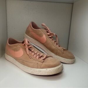 Nike SB Blazer Low Pink Orange Suede Lace-Up Sneakers 371760-801- Mens Size 11.5